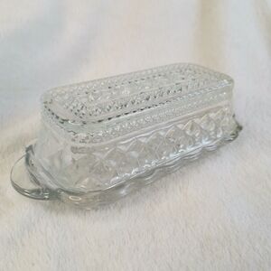 Vintage Anchor Hocking Wexford‎ Glass Butter Dish with Lid